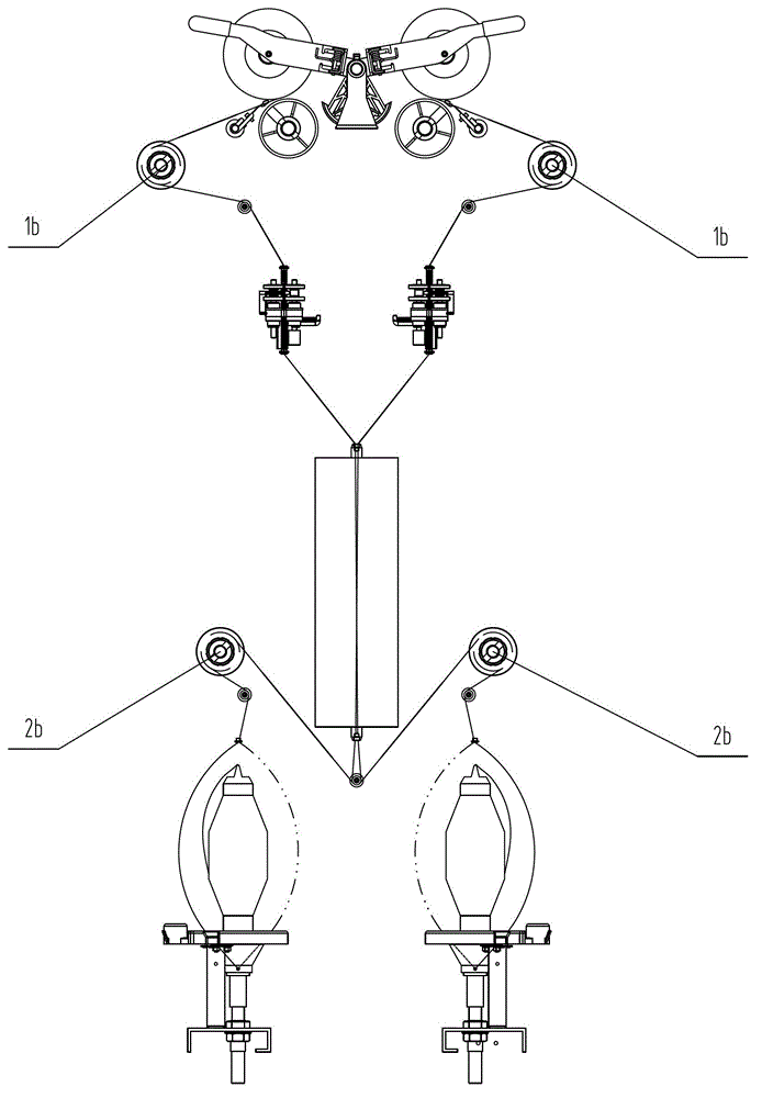 Two-for-one twisting false twisting yarn channel by two-side rounding type coaxial double-overfeeding one-step method