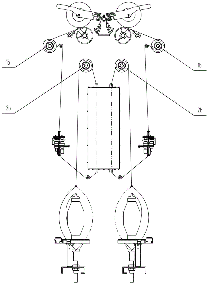 Two-for-one twisting false twisting yarn channel by two-side rounding type coaxial double-overfeeding one-step method