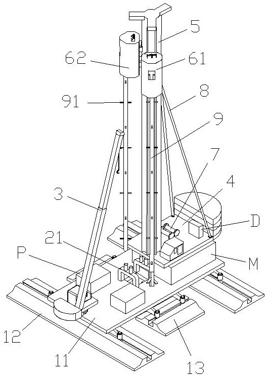 Precast pile sinking device and construction method thereof