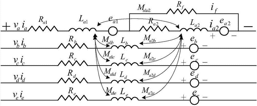 Interturn short circuit fault detection method used for five-phase OWFTFSCW-IPM motor