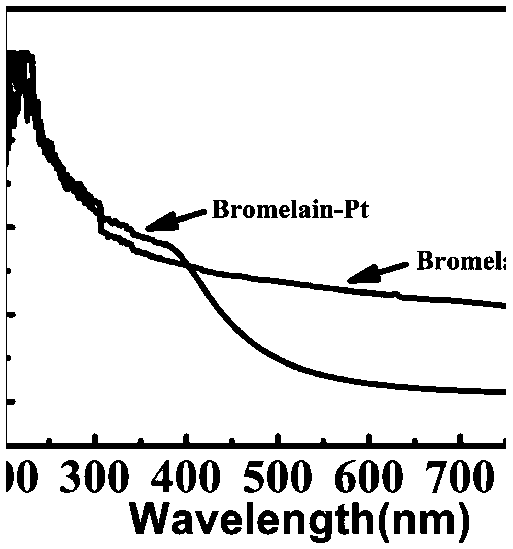 Bromelain-coated fluorescent platinum nano-cluster as well as preparation method and application thereof