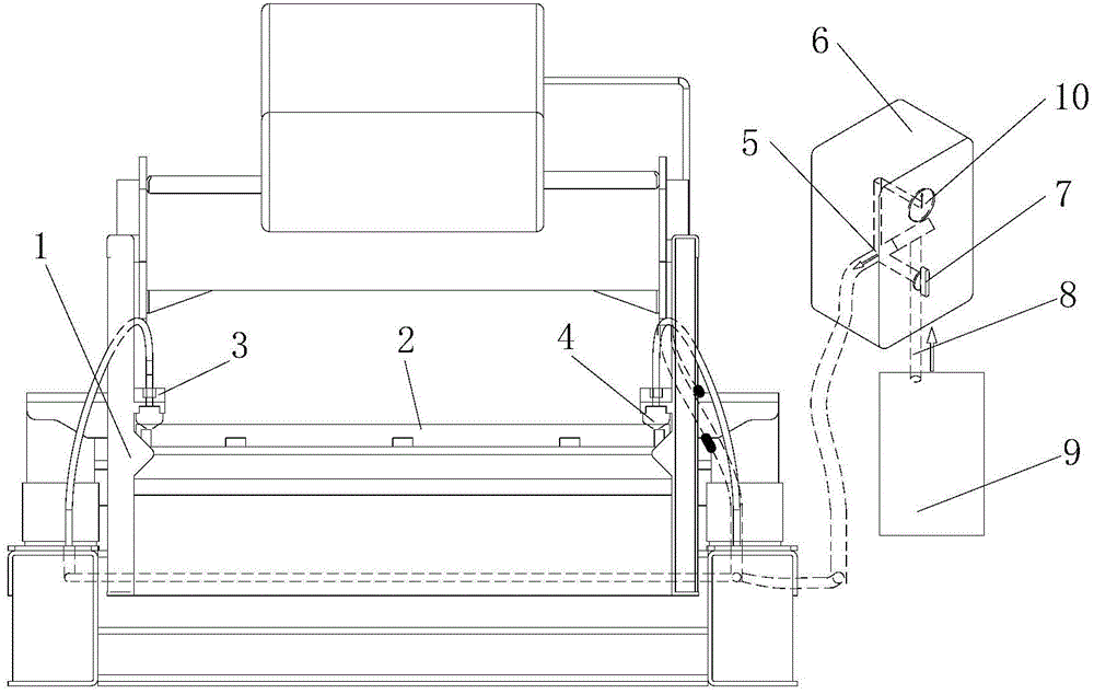Device for compressing screen mesh pneumatically