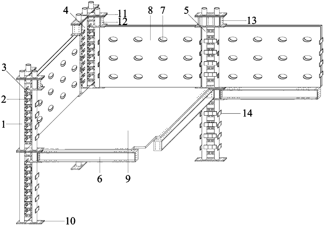 Frame system comprising prefabricated steel tube concrete combined special-shaped column and energy-consuming steel plate wall
