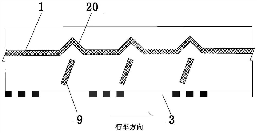 Underwater extra-long tunnel curved slope section asymmetric induction system