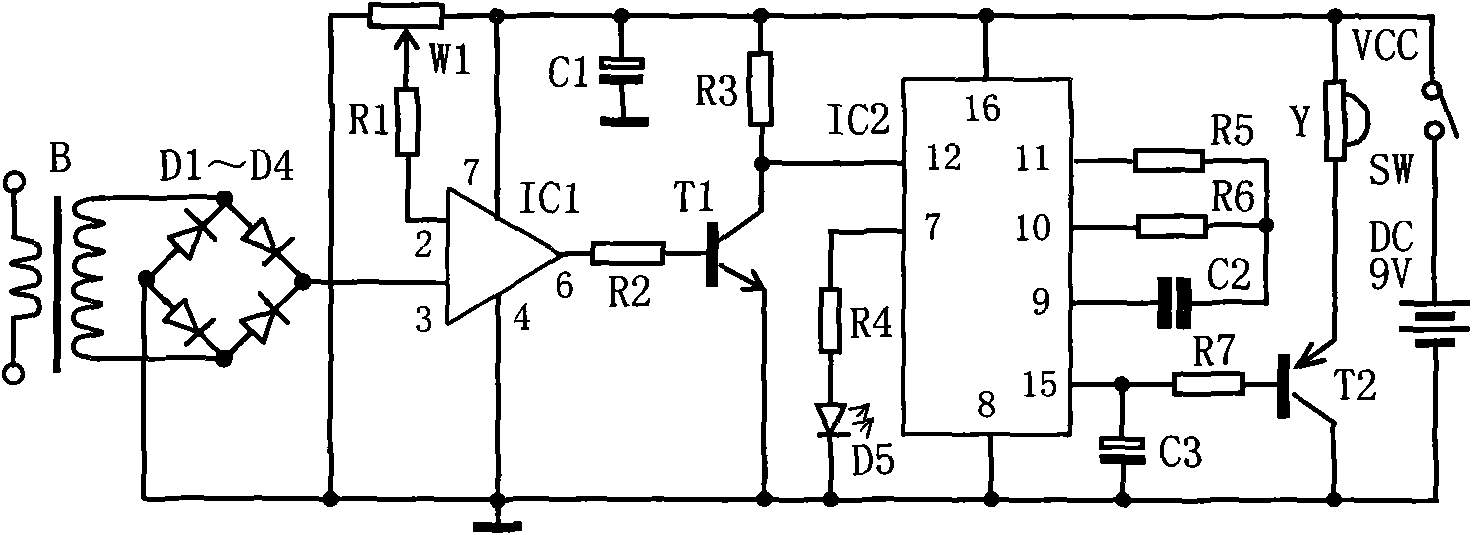 Non-contact shutdown reminding device for high-power electrical appliance