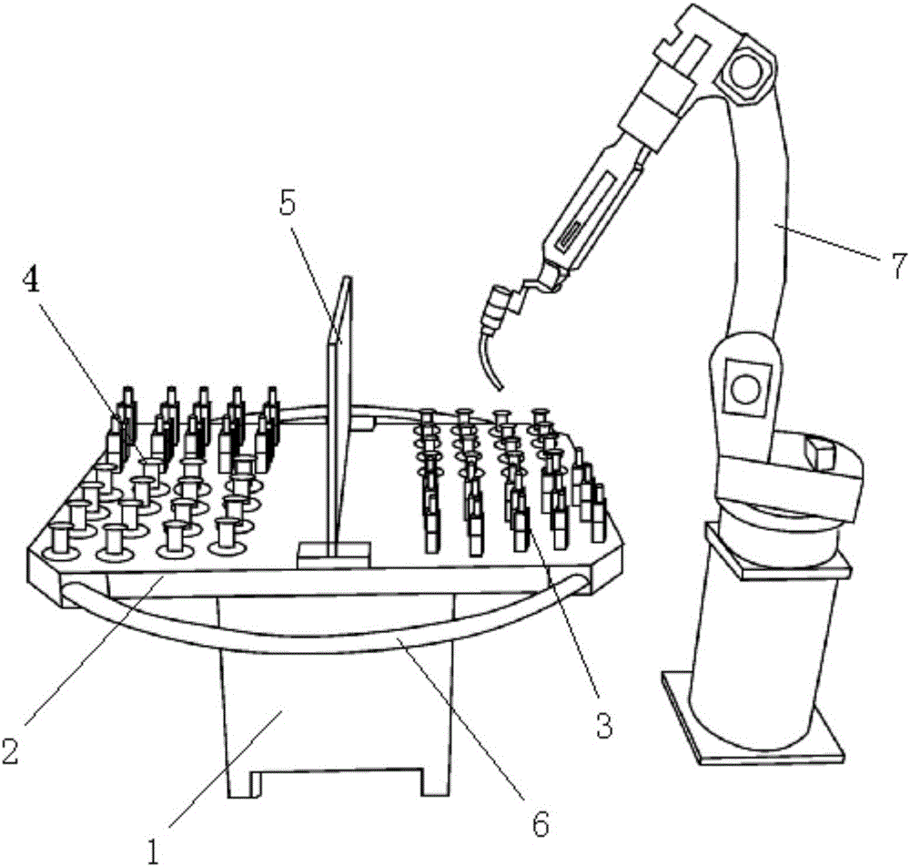 Keel welding production line and welding rotating device thereof