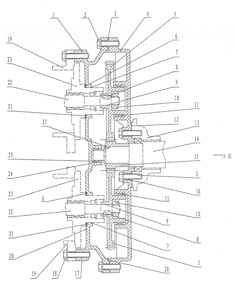 Speed change direct connecting device of engine and multiple air conditioning compressors for vehicles