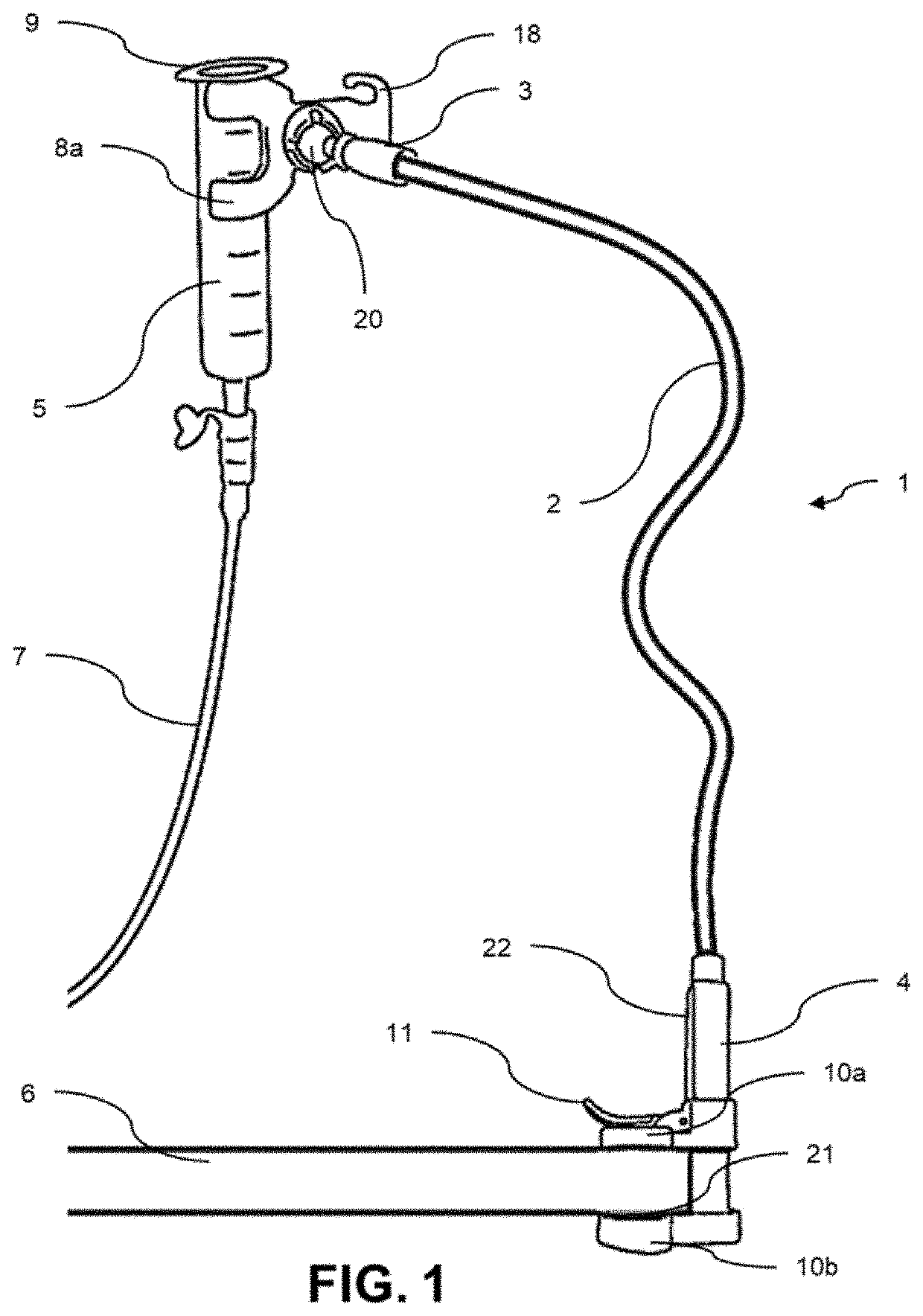 Device and Method Useful in Mobile Administering of Feed Products to Patients