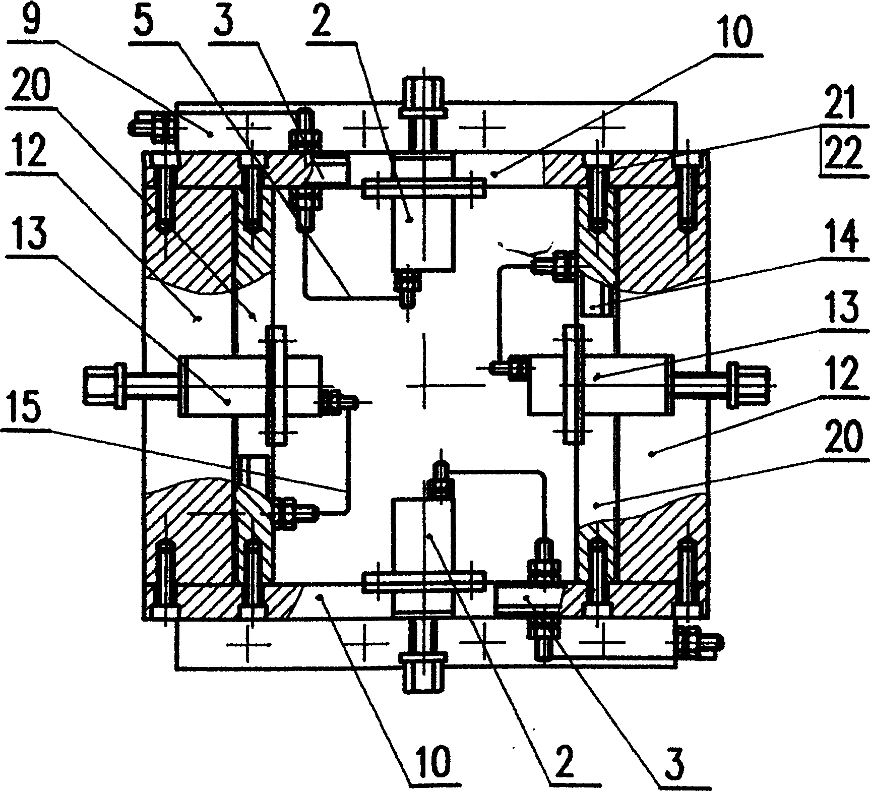 Processing method for hexahedral valve assembling block parts and clamp thereof
