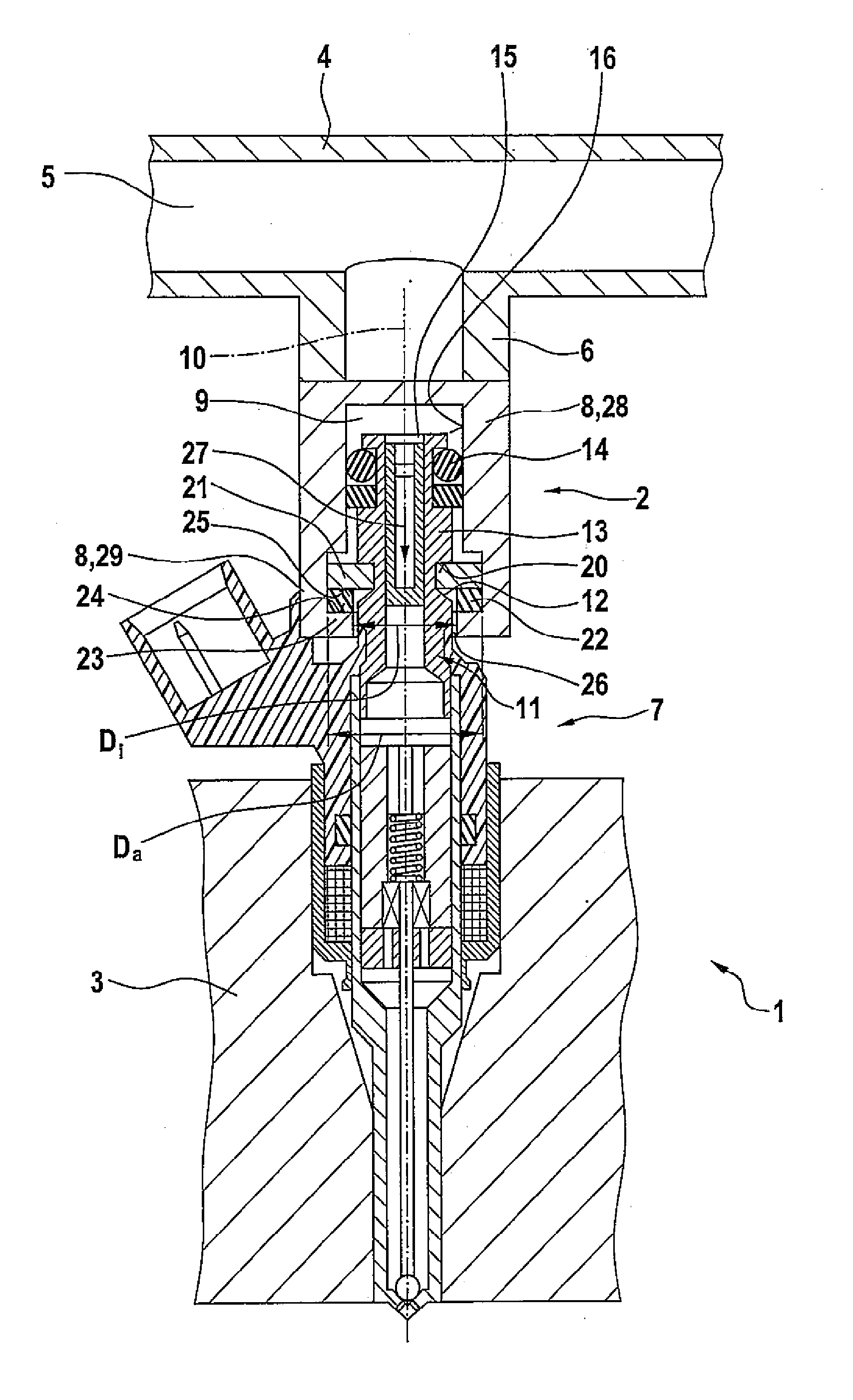 Fuel injection system having a fuel-carrying component, a fuel injector and a suspension