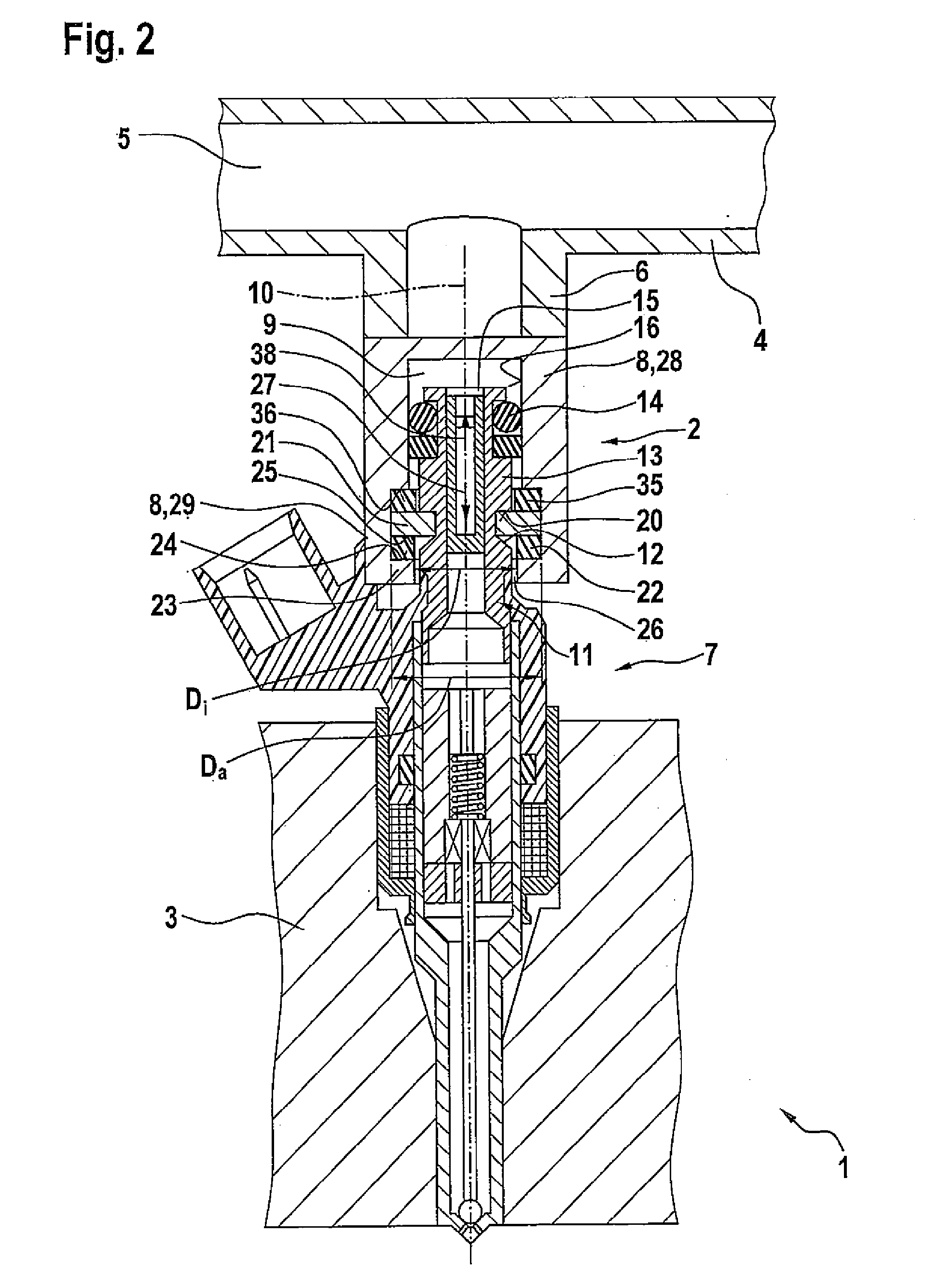 Fuel injection system having a fuel-carrying component, a fuel injector and a suspension