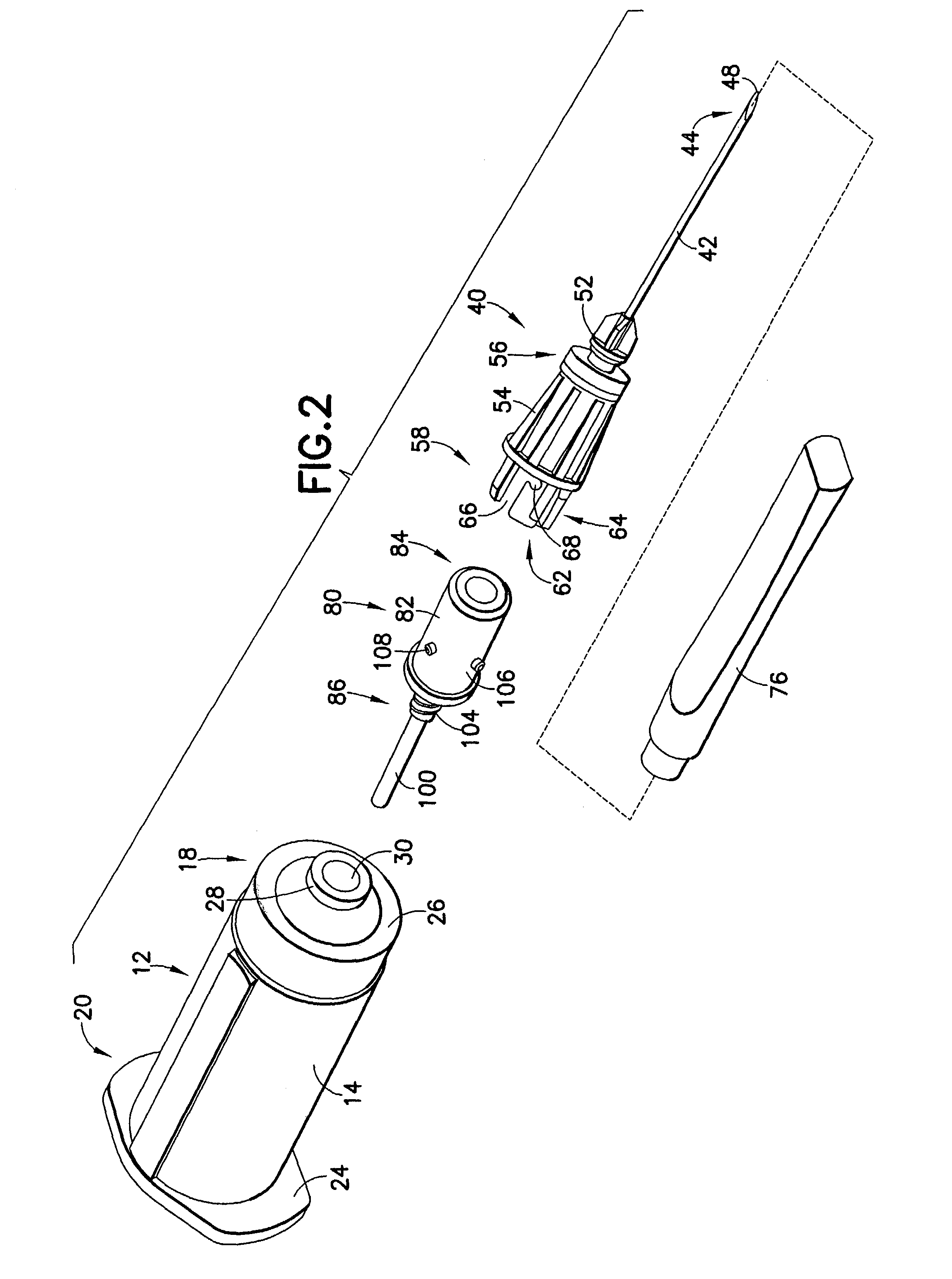 Coupling device for blood collection assembly