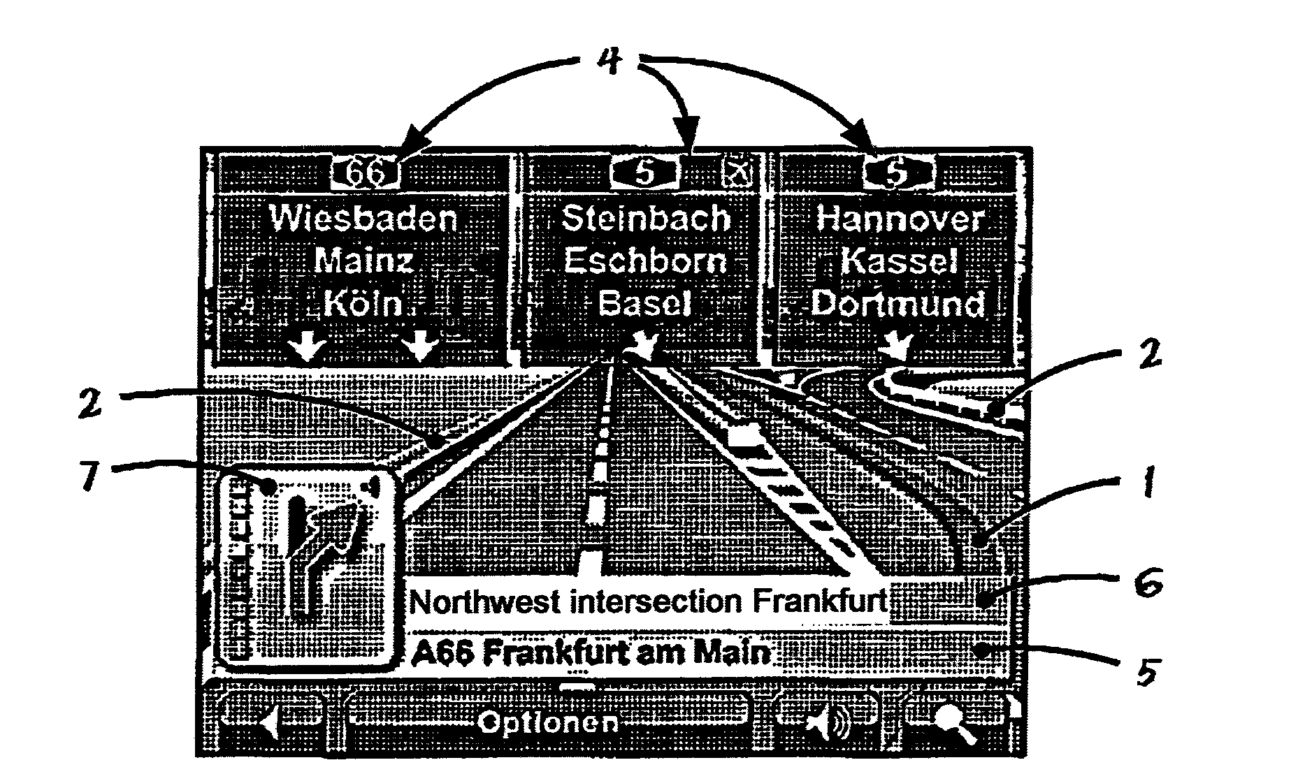Navigation device and method for the graphic output of navigaton instructions