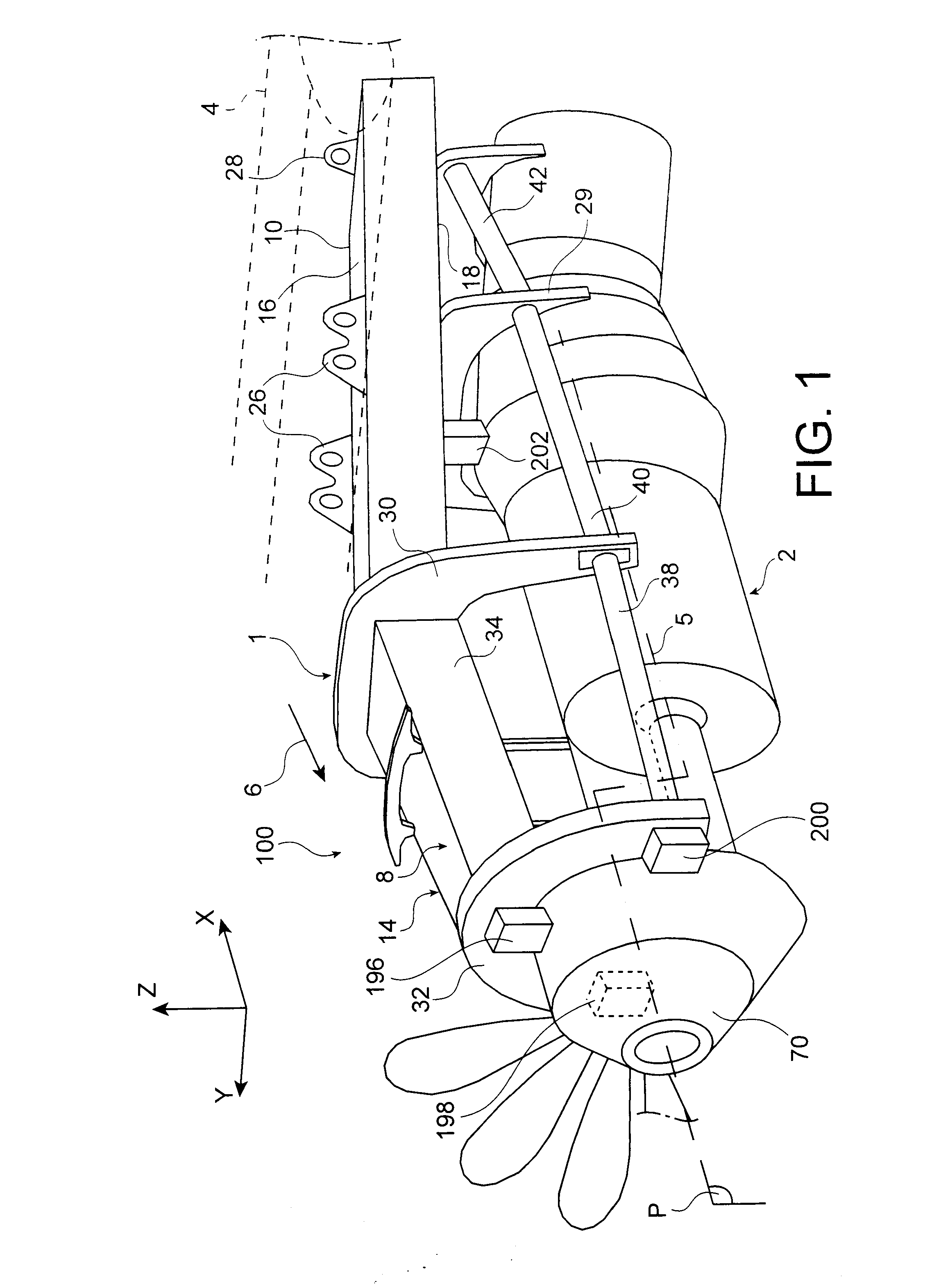 Device for mounting an aircraft turboprop engine comprising hydraulic attachments
