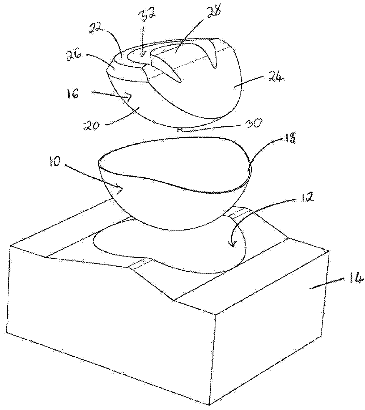 Prosthetic component with crosslinked polymer wear zone and edge protection