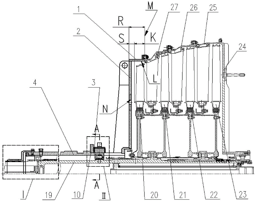 Assembly device for engine turbine