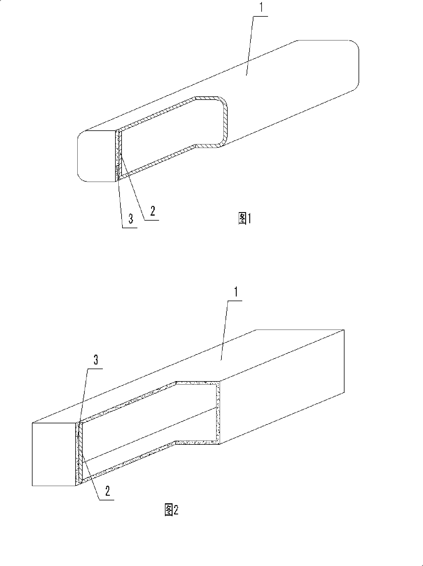 Hollow tube for filling concrete