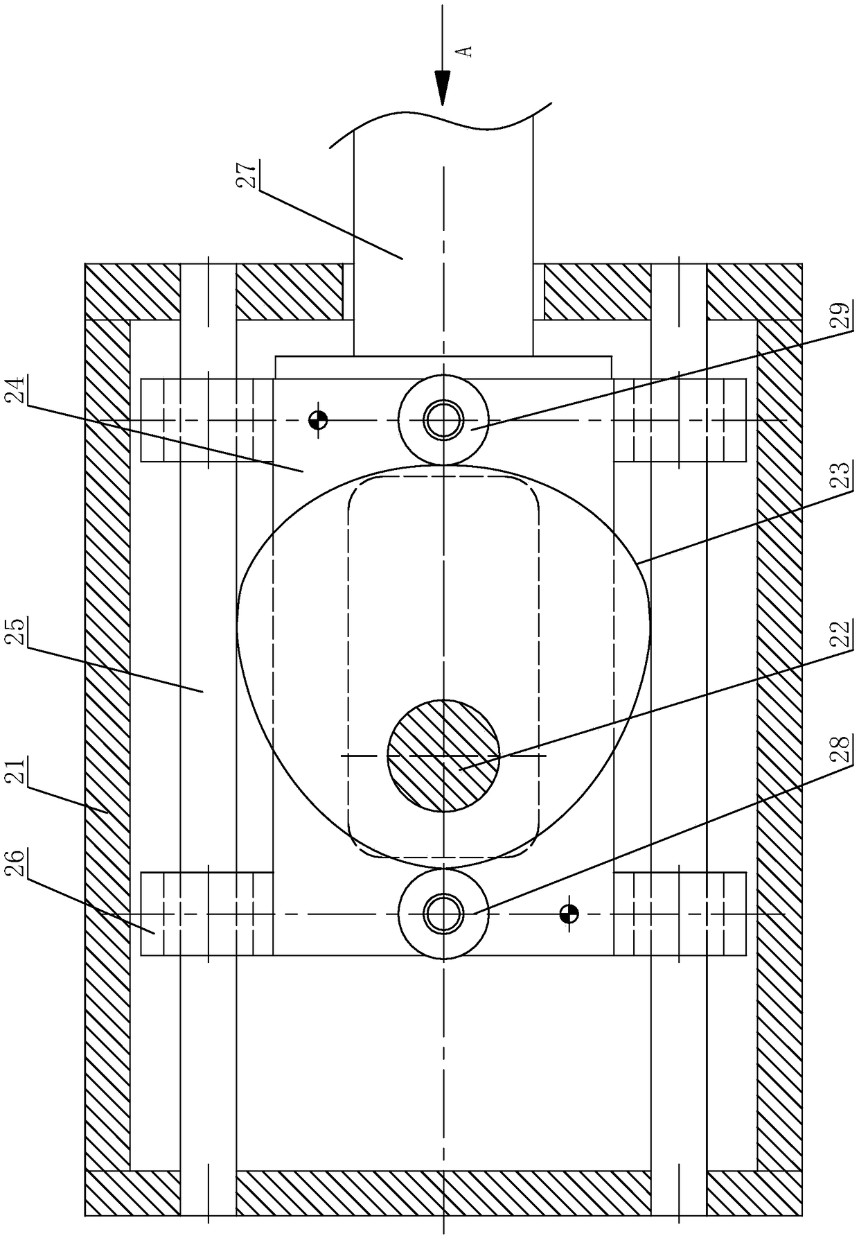 Cam box structure of material transferring mechanism for battery shell stamping
