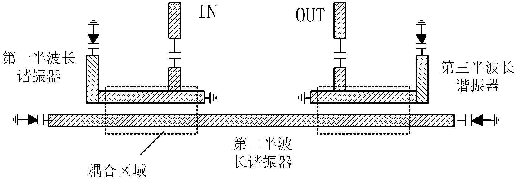 Balanced type radio frequency voltage tunable bandpass filter with constant absolute bandwidth