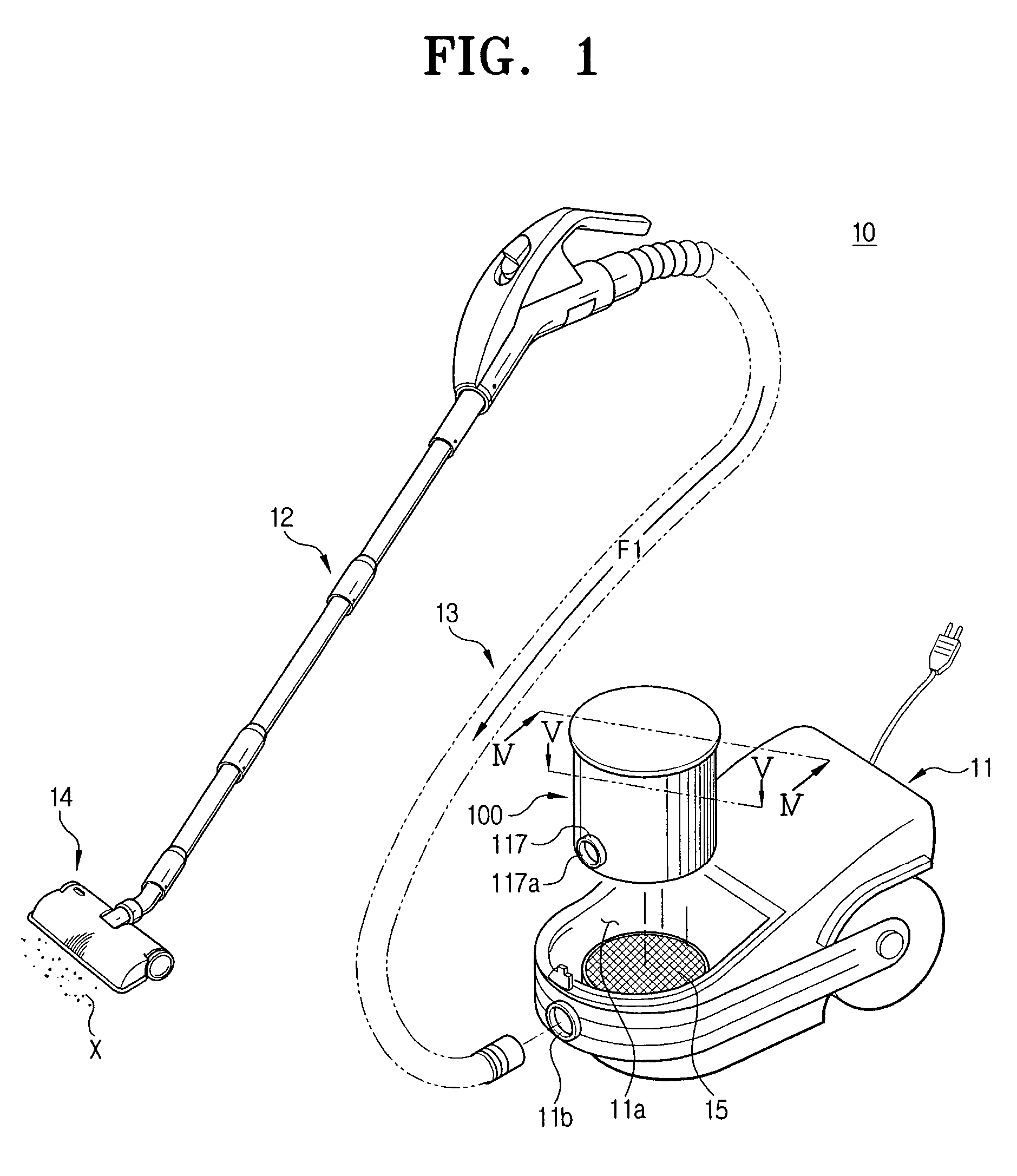 Cyclone dust-separating apparatus