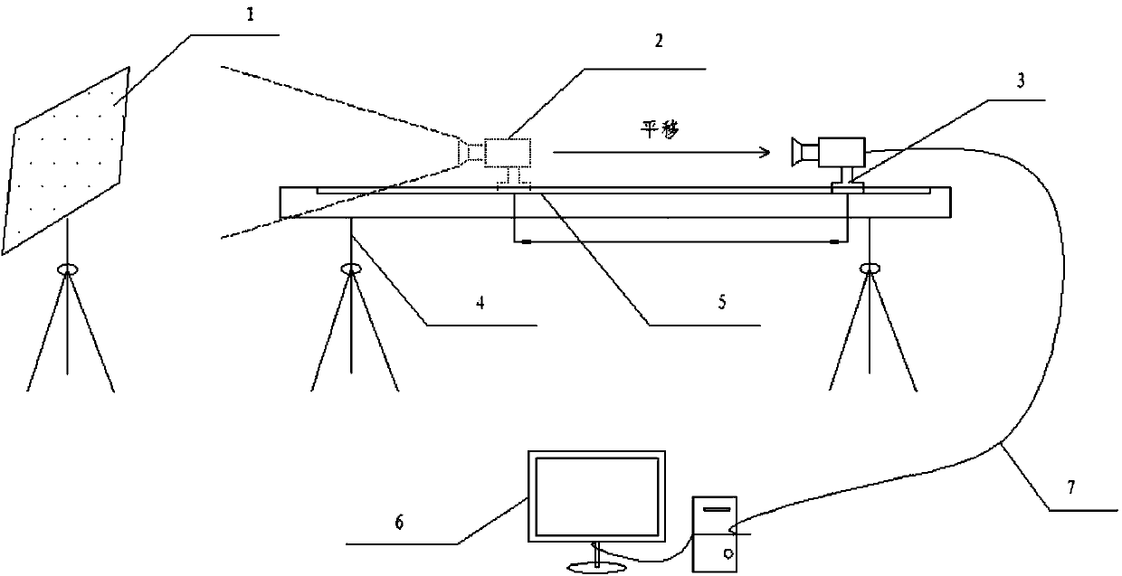 Industrial fixed-focus camera parameter calibration device based on square target model
