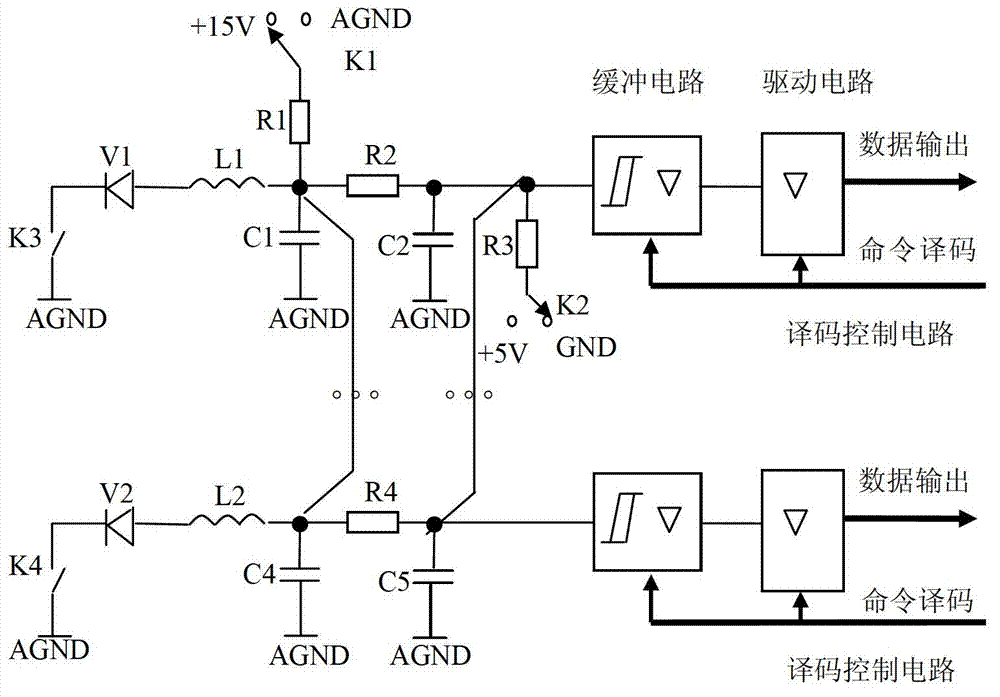 BIT (Built-In Test) circuit of multipath ground/open discrete magnitude input signal