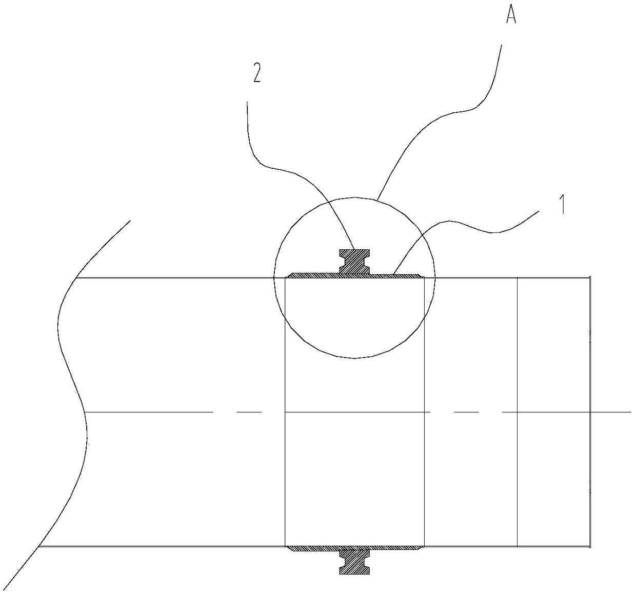 Large-scale rotary cylinder support ring structure, dismounting tool of large-scale rotary cylinder support ring structure and using method of dismounting tool