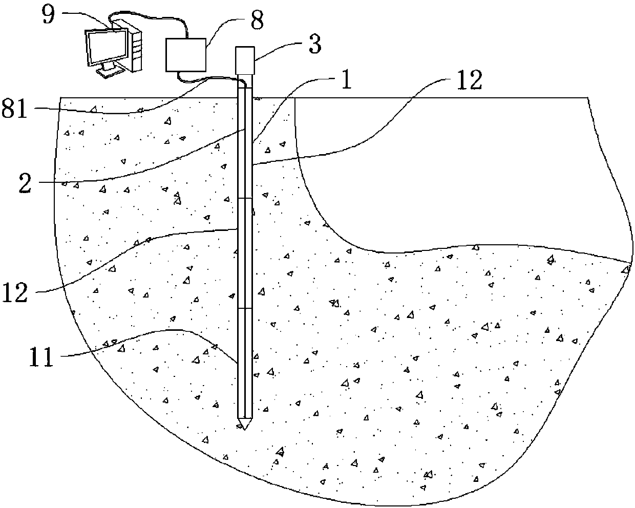 Device for real-time measurement of deep horizontal displacement and surface settlement of soil