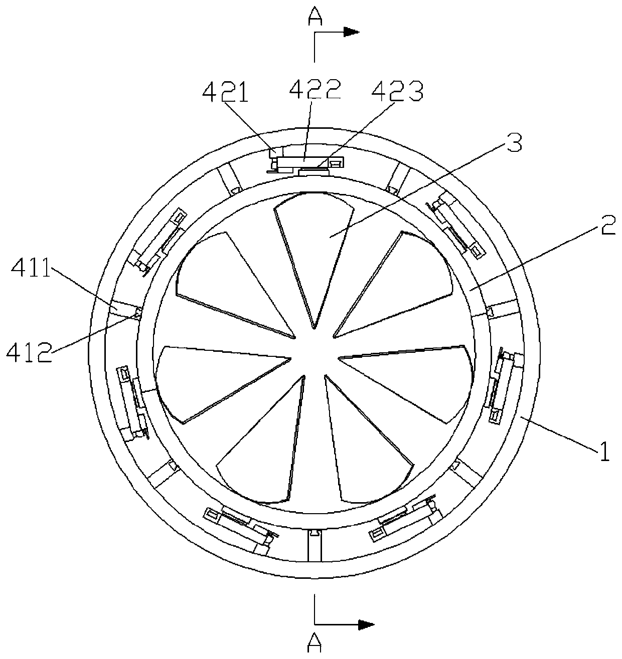 Variable-helix-angle shaftless pumping propeller