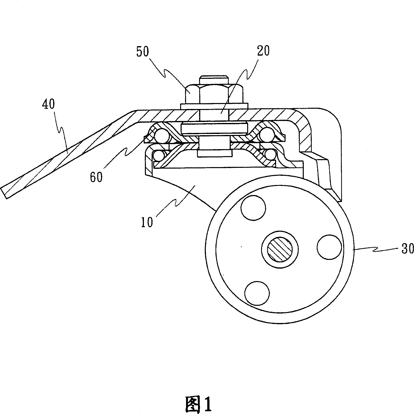 Jack wheel with shock absorber