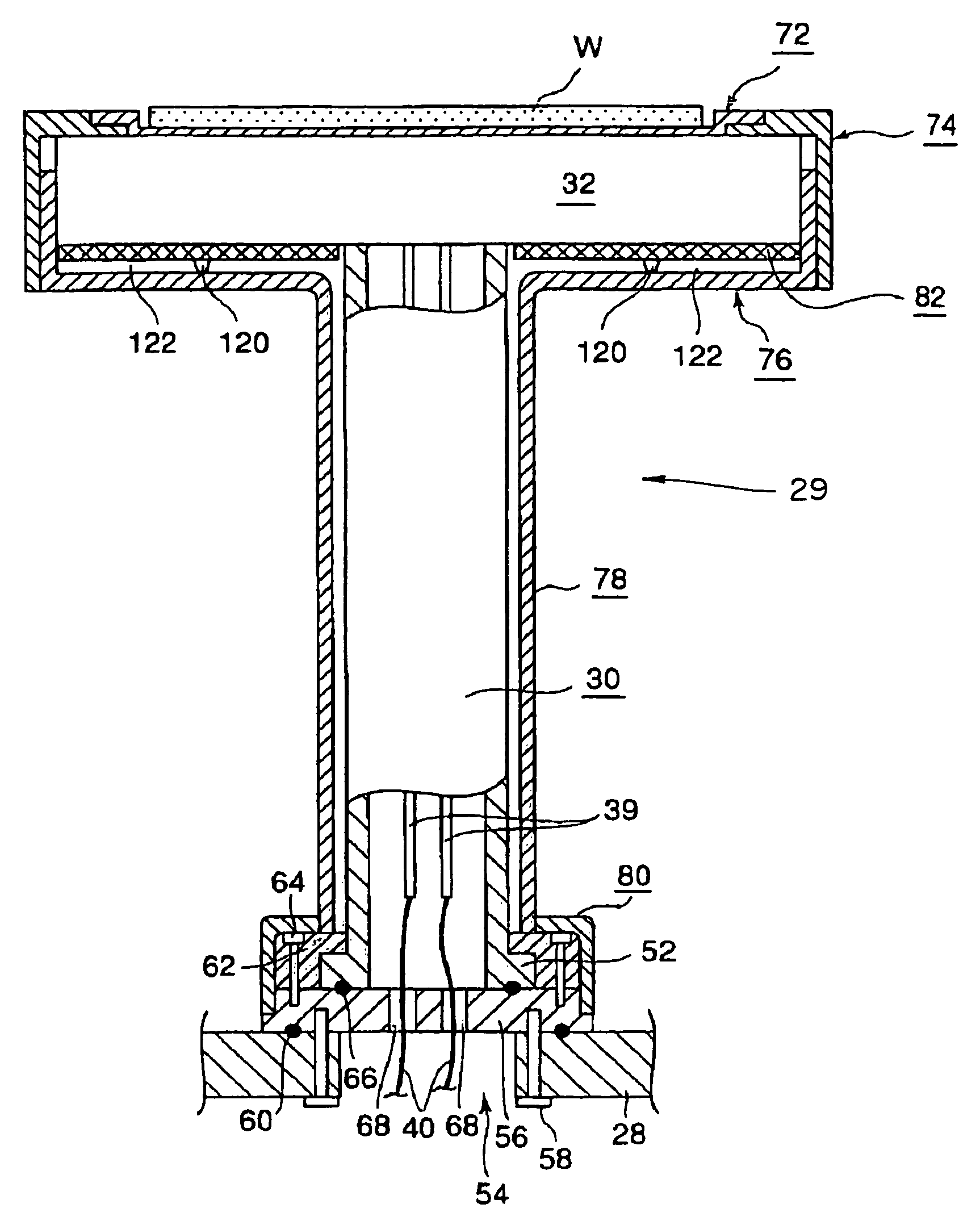 Loading table and heat treating apparatus having the loading table
