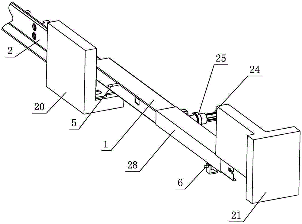 An adjustment device for a drawer slide rail system
