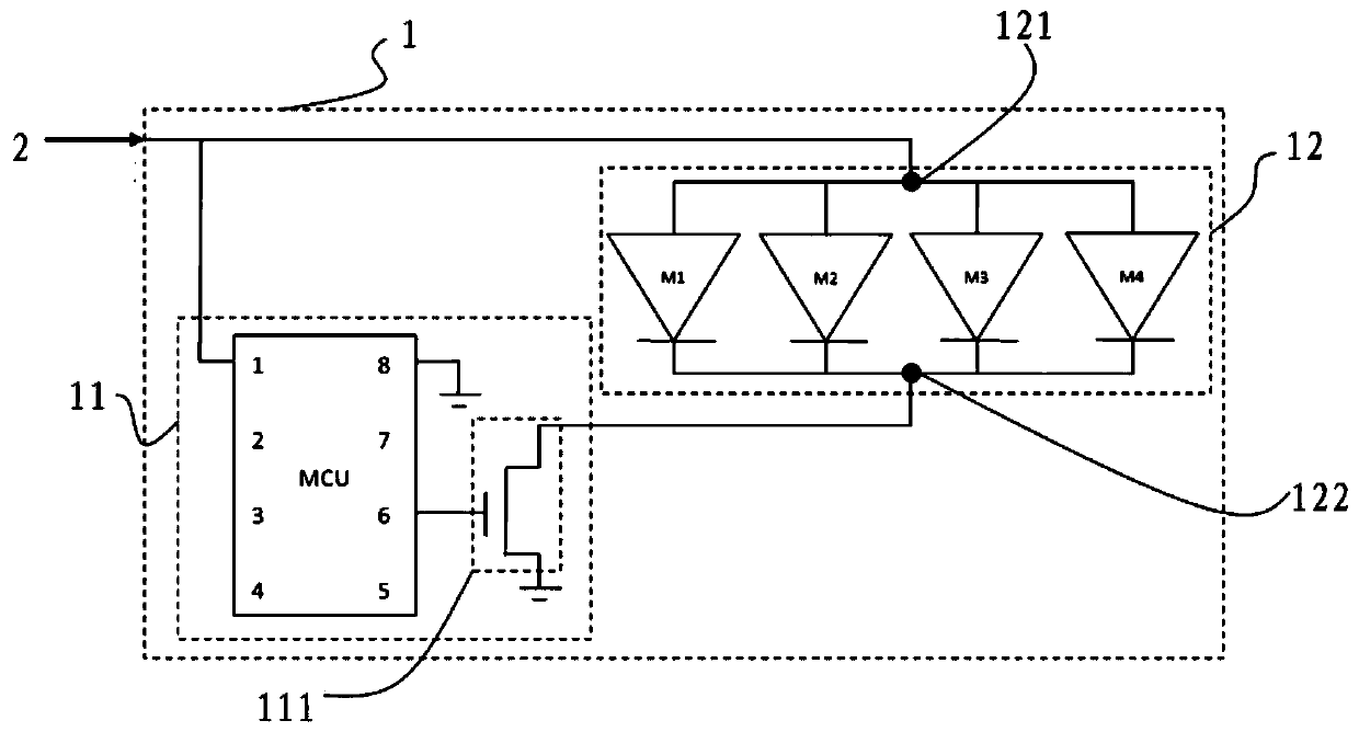 Colored lamp device based on power line edge signal control