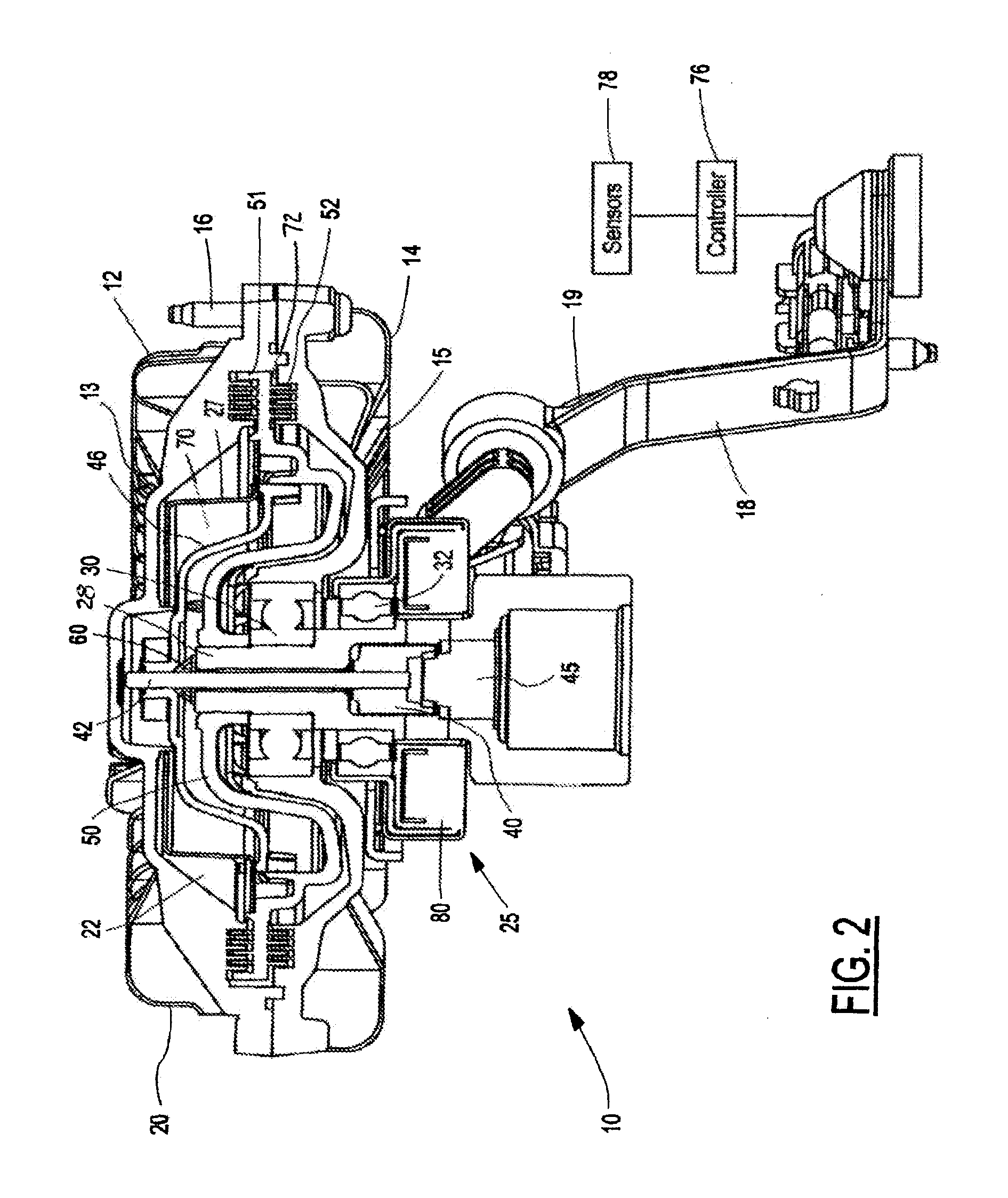 Electronically controlled viscous fan drive with bushing