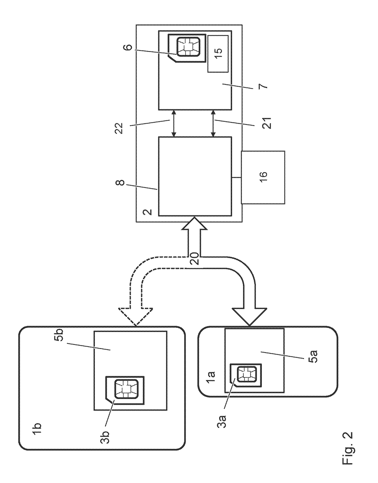 Method for interaction of a wireless communication device with an identification unit