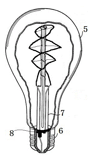 Self-ballasted flexible LED lamp filament and LED bulb formed thereby