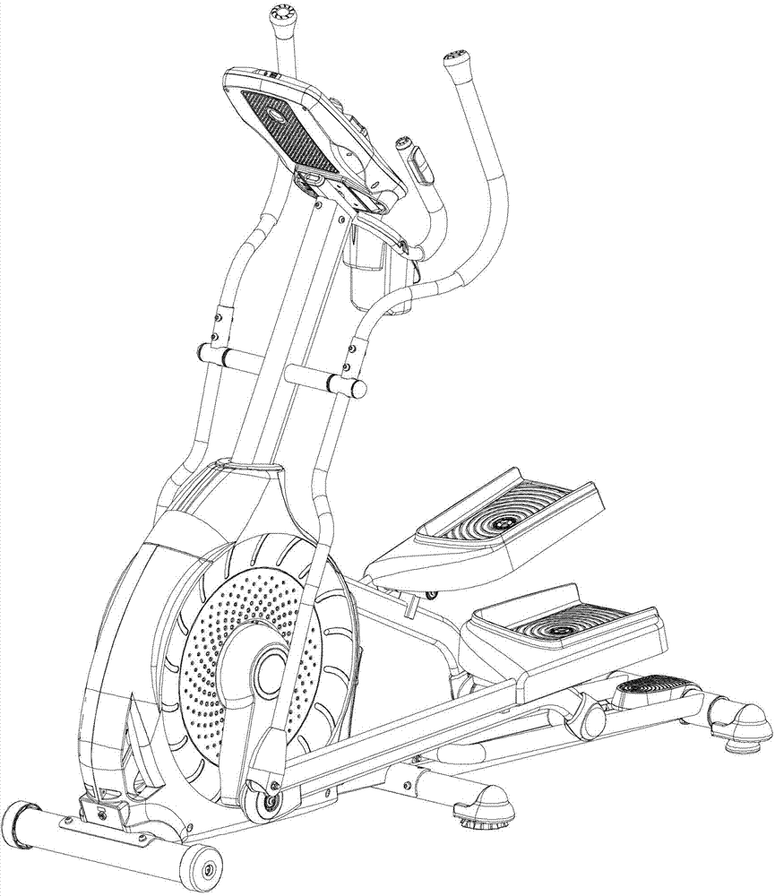 Elliptical machine with adjustable pedal movement trace