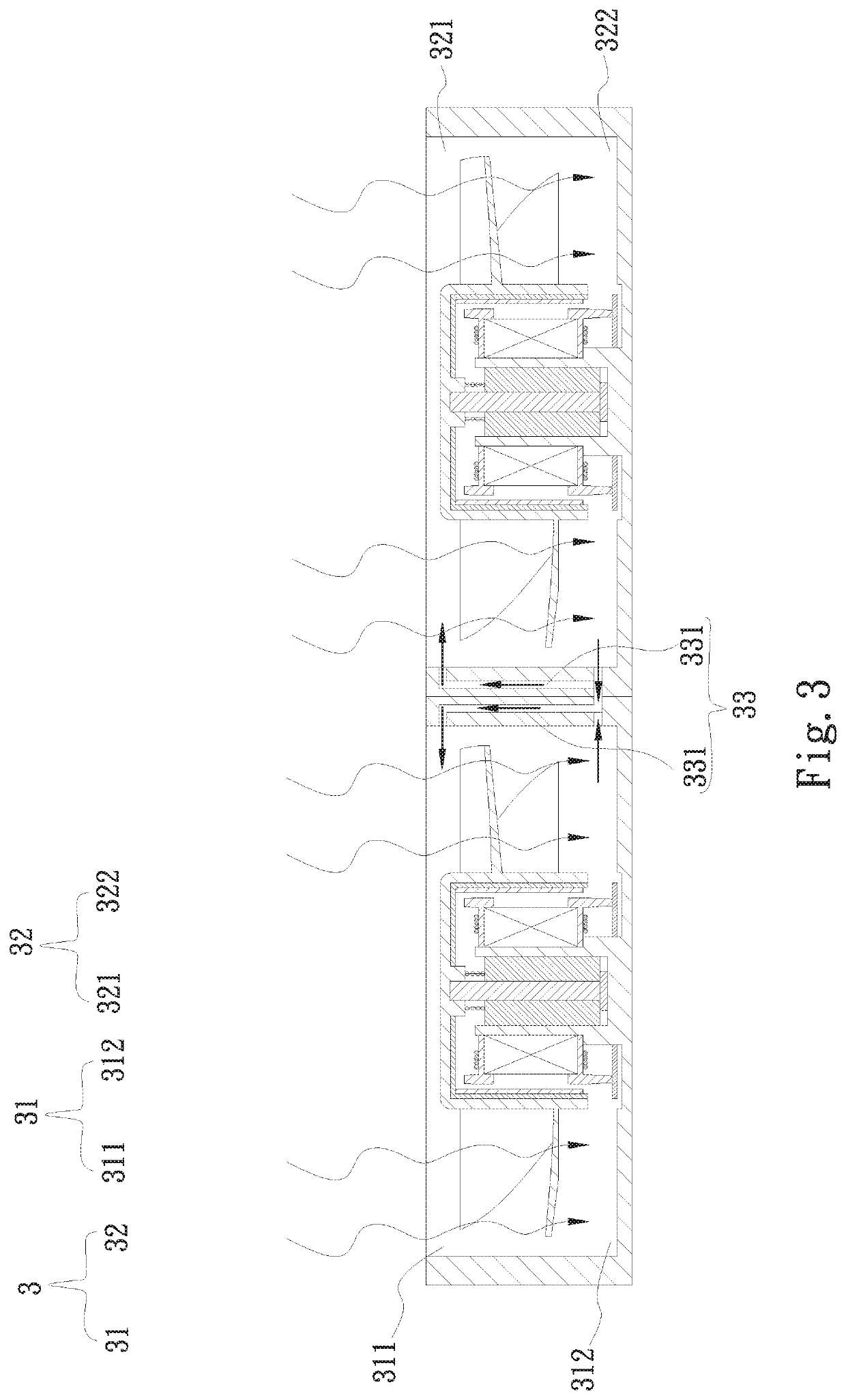 Fan noise-lowering structure