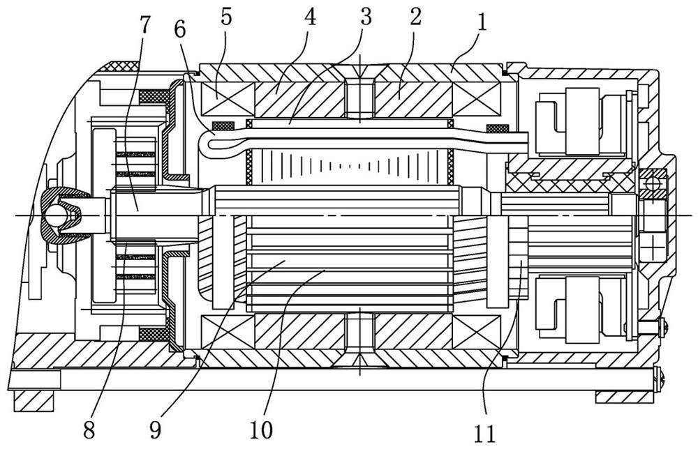 Efficient starting motor capable of being rapidly dipped in paint