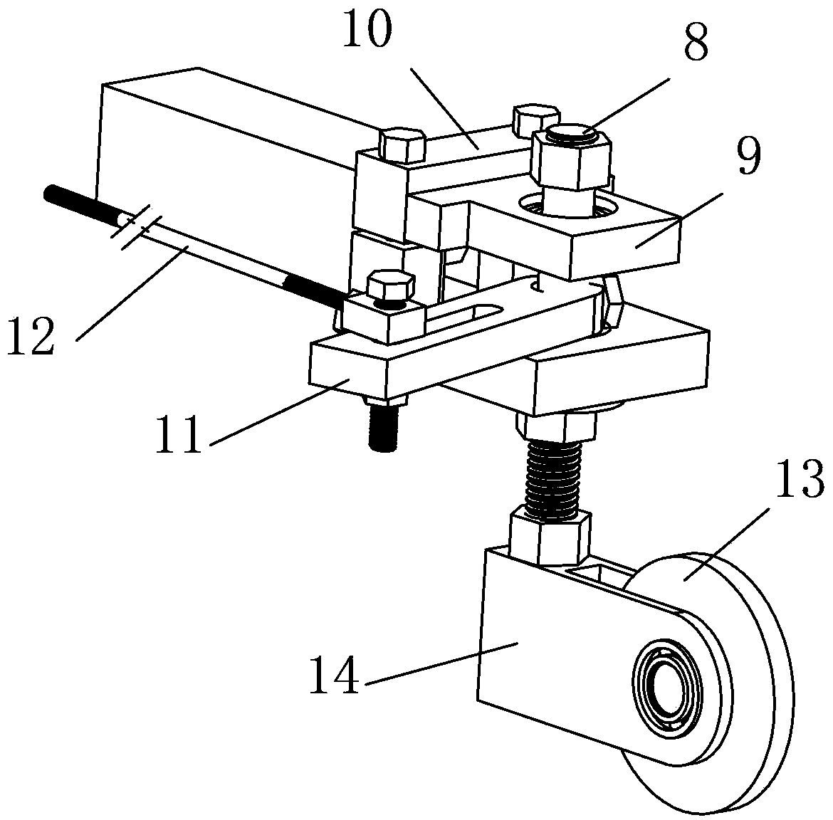 Front wheel steering mechanism of steerable three-wheel carbon-free trolley driven through energy conversion