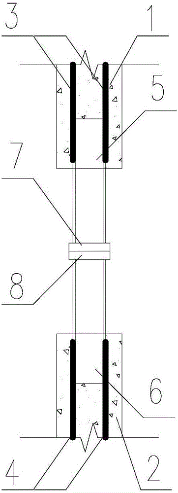 Assembly type prefabricated shear wall horizontal abutted seam type steel welding connecting device