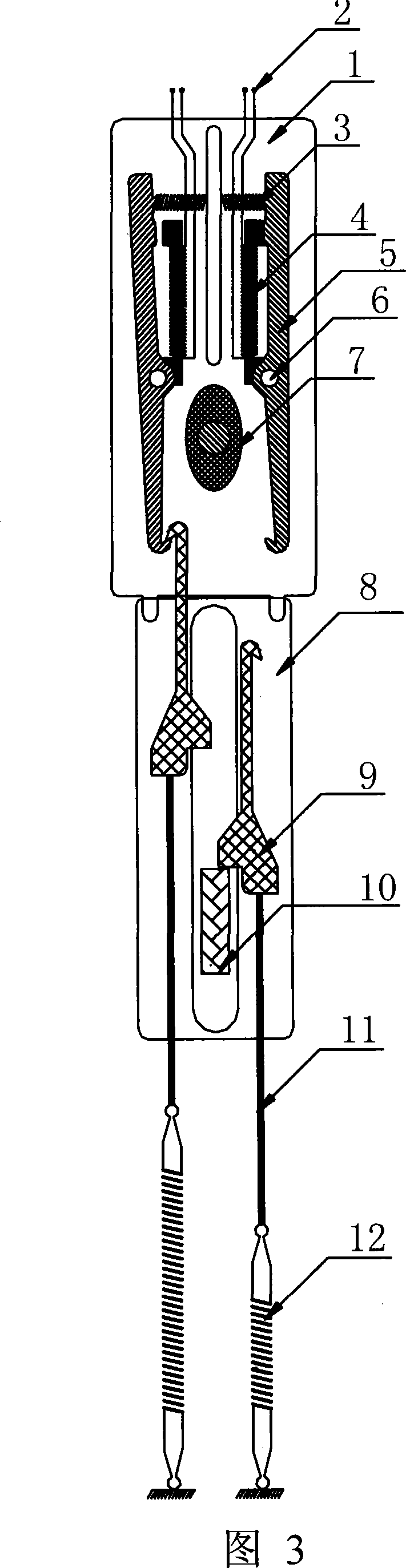 Swing cam resetting separable jacquard needle selecting device