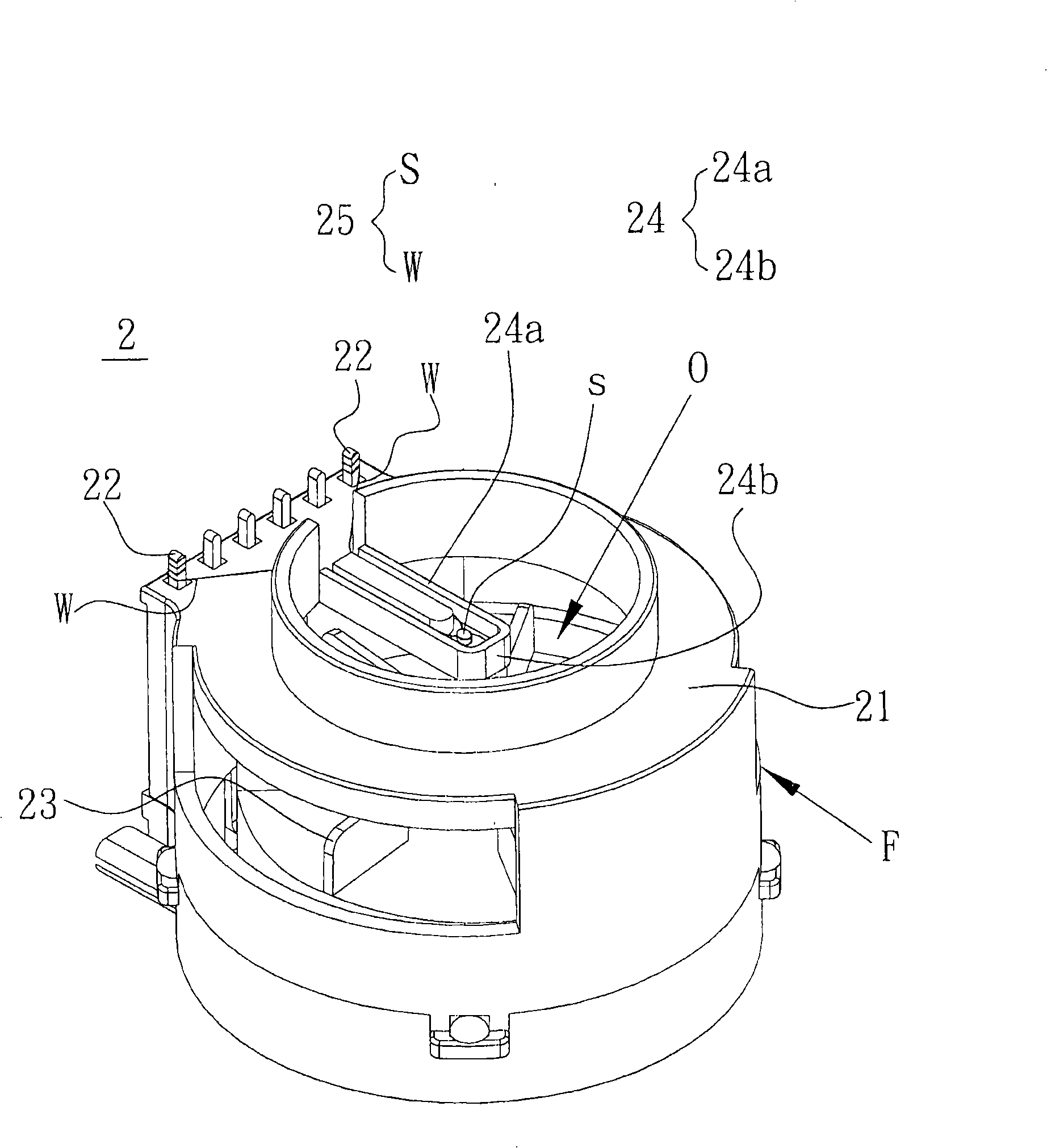Fan with sensing element bearing structure and fan frame thereof