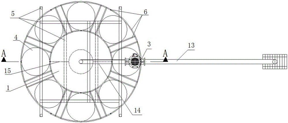 Water spraying type distribution hopper device for lattice type steel plate pile cofferdam