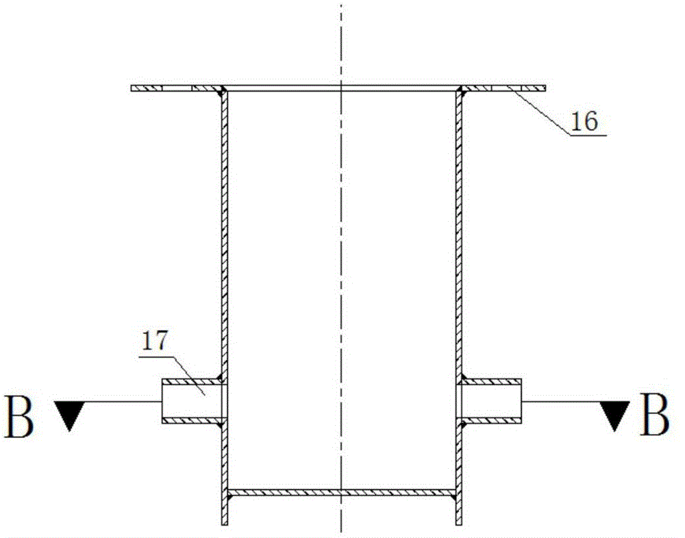 Water spraying type distribution hopper device for lattice type steel plate pile cofferdam