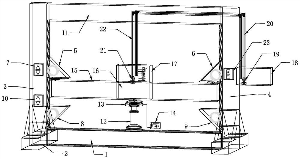 Continuous beam hogging moment zone chlorine salt environment load holding experiment device and experiment method