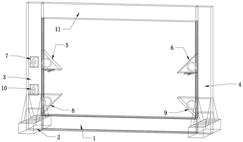 Continuous beam hogging moment zone chlorine salt environment load holding experiment device and experiment method