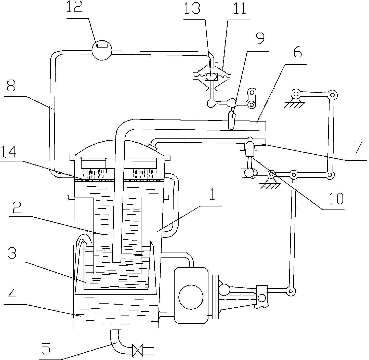 Pressure regulating device used for water supply and degassing of boiler