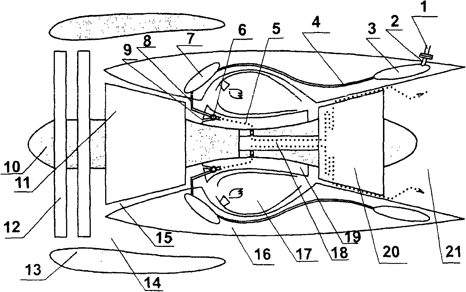 Method for cooling air film of turbine blade of aircraft engine