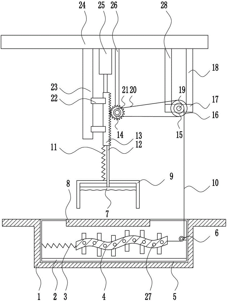 Molding device for mosaic tile manufacturing